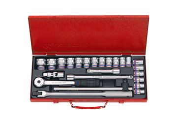 1/2"  bộ tuýp 24 chi tiết hệ mét Kingtony 4526MR04