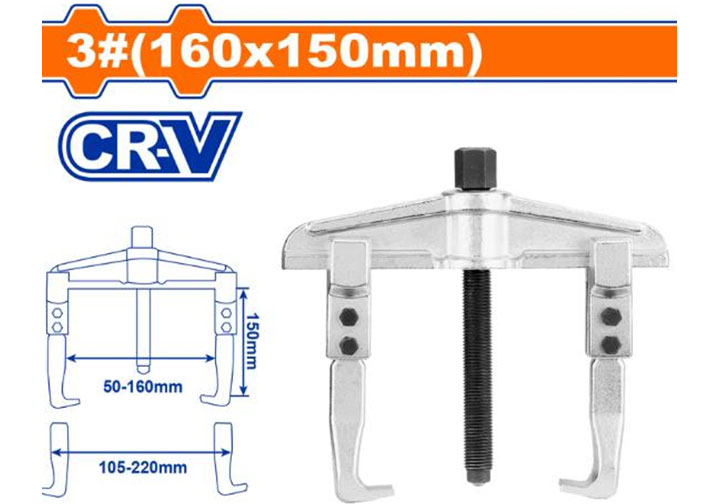 160x150mm Cảo hai chấu chữ H trượt (50-160mm) Wadfow WGP4A03