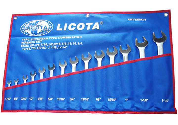 5/16" - 1-1/4" Bộ cờ lê vòng miệng hệ inch 14 chi tiết Licota AWT-ERSK03