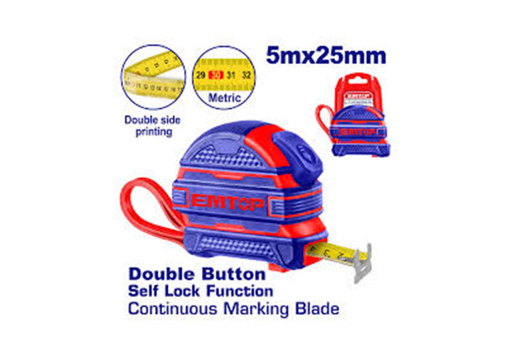 5m Thước cuộn thép (rộng 25mm) Emtop EMTP2525M
