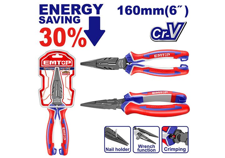 6" Kìm nhọn cao cấp Emtop EPLRL0621