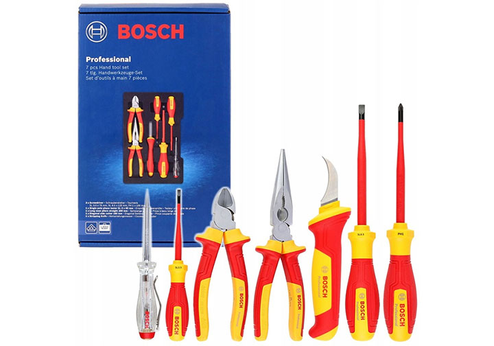 Bộ đồ nghề cách điện 1000v 7 chi tiết Bosch 1600A02NG3