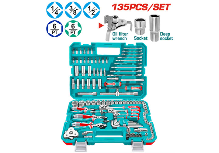 Bộ đồ nghề đa năng 135 chi tiết Total THKTHP21356