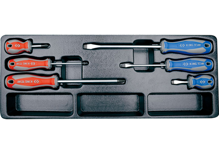 Bộ tuốc nơ vít dẹp và bake 6 chi tiết Kingtony 9-31006MR