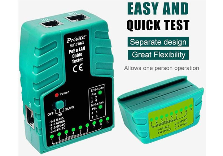 Đồng hồ kiểm tra cáp mạng Proskit MT-7063