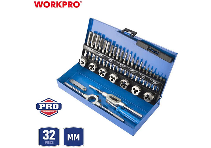 M3-M12 Bộ taro ren trong và ngoài 32 chi tiết Workpro WP309008